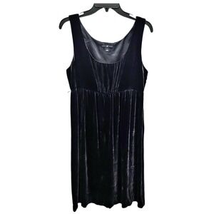 GAP Velvet Babydoll Dress Womens Size 8 M Black Sleeveless Silk Blend Coquette‎